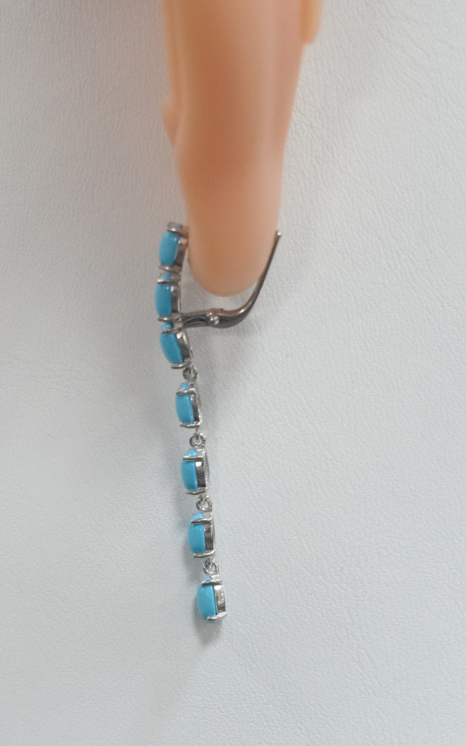 Серебряные серьги с бирюзой